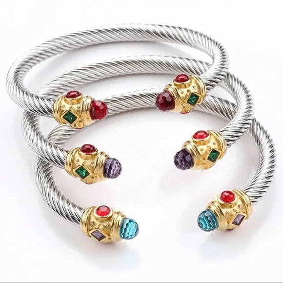 Anthropologie Barocco Stainless Steel Waterproof Cuff Bangle Bracelet - Picture 3 of 13